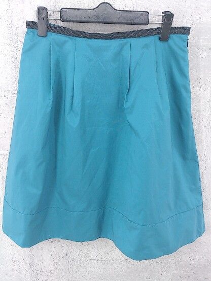 ◇ green label relaxing UNITED ARROWS 膝丈 フレア スカート 38 ライトブルー * 【1002797474544】