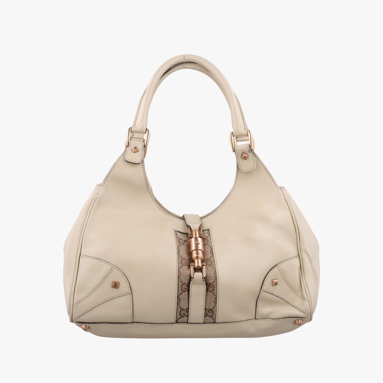 グッチGucciニュージャッキー ホワイト レザー×キャンバス 124407