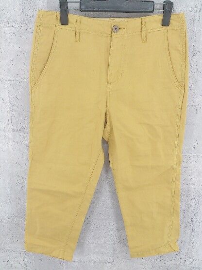 ◇ JOURNAL STANDARD relume ジャーナルスタンダード レリューム リネン混 サブリナ 七分丈 パンツ 38 イエロー * 【1002797438461】