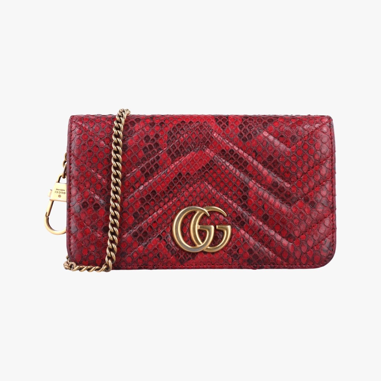 グッチGucciGGマーモント レッド ヘビ革 488426