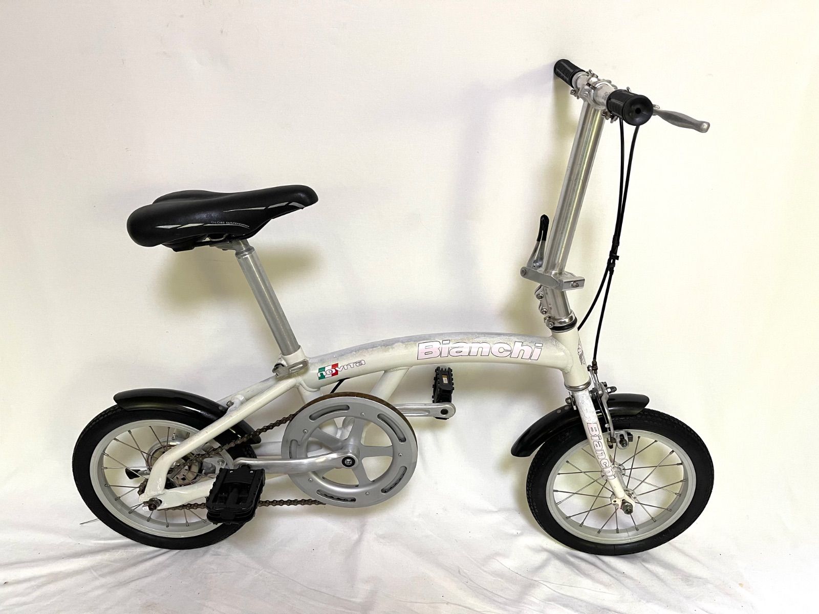 極美車☆ビアンキノビタBianchi novita折り畳み自転車送料込み☆激レア 0356【即乘】送料無料 ビアンキ Bianchi 折り畳み自転車 novita