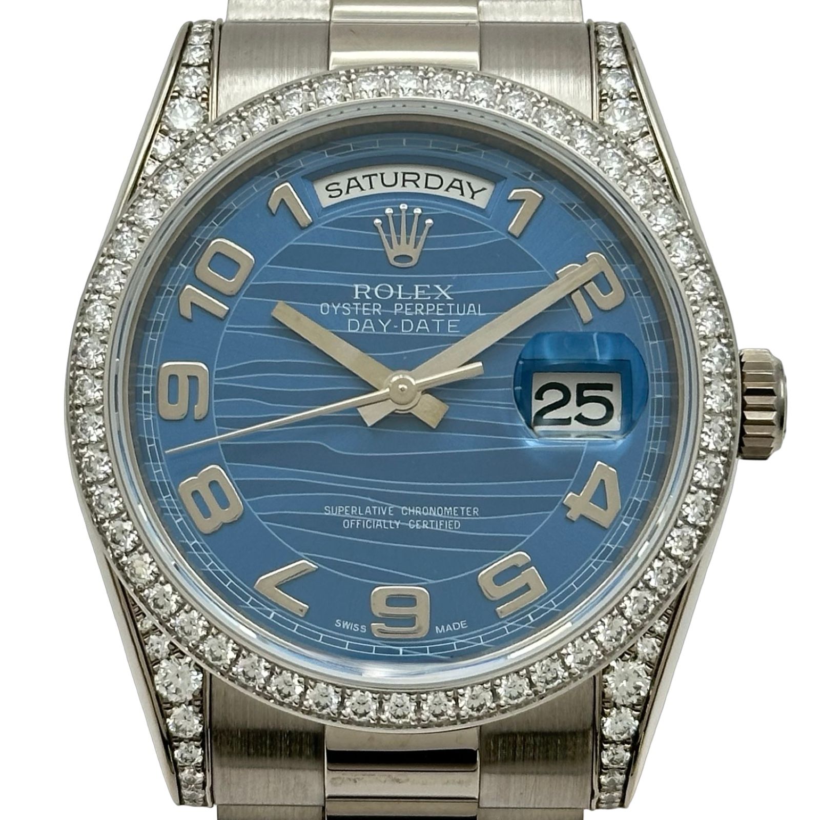 ロレックス ROLEX デイデイト36 118389 ウェーブ ホワイトゴールド