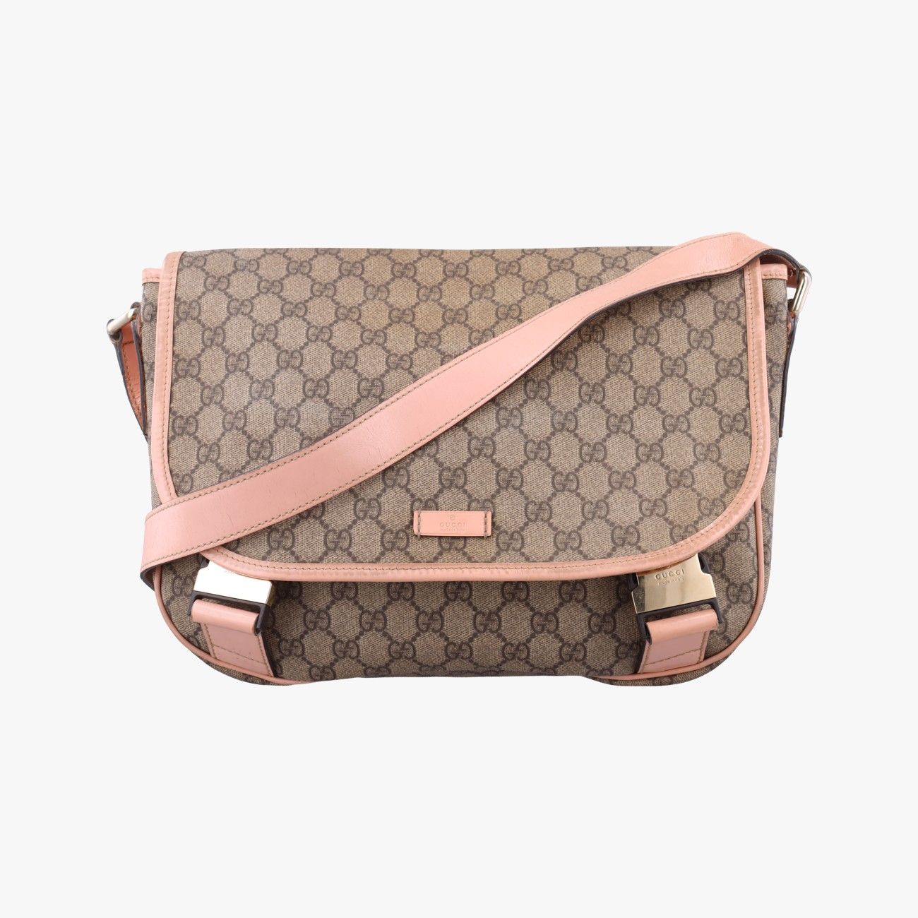 グッチGucciGGプラス メッセンジャー ベージュ×ピンク PVCコーティングキャンバス×レザー 201732 F4710866