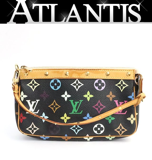 【広尾店】ルイヴィトン Louis Vuitton ポシェットアクセソワール アクセサリーポーチ モノグラム マルチカラー 黒 M92648 【19130】