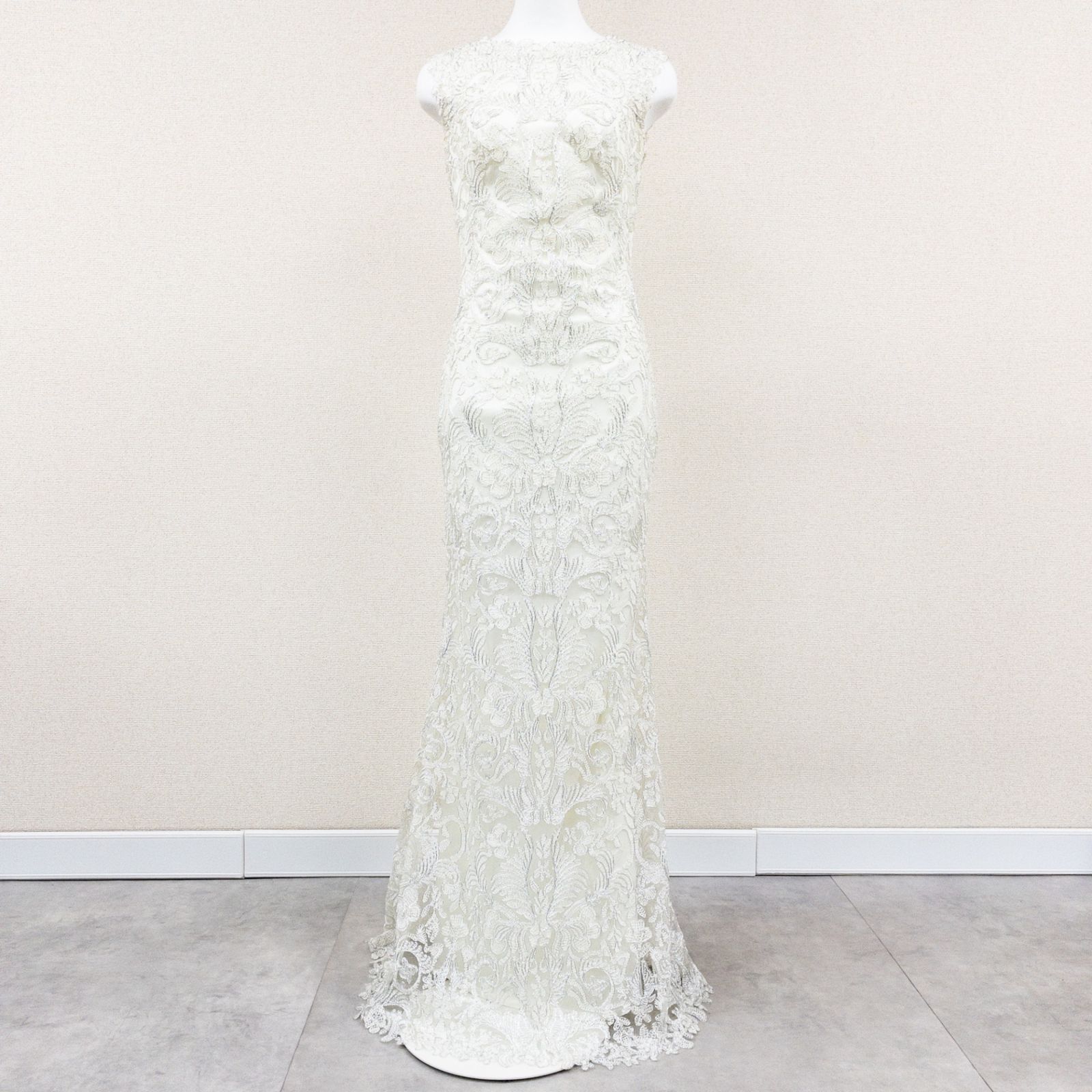 TADASHI SHOJI タダシショウジ ウェディングドレス マキシ丈ワンピース 総レース レーヨン ポリエステル ホワイト レディース 0 b01460