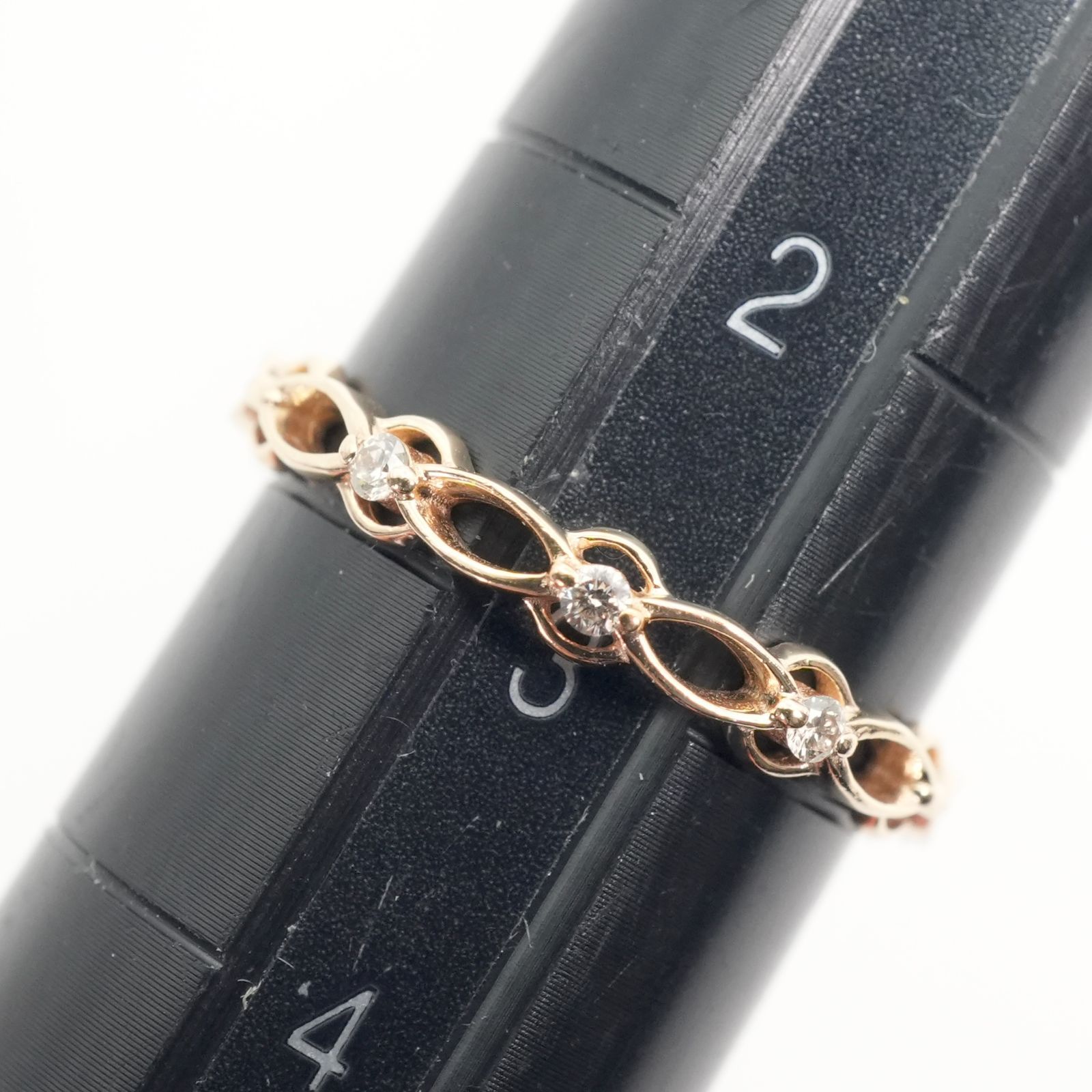 美品 アガット K10 レース 透かし リング ダイヤモンド/26-0017 - メルカリ