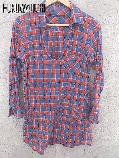 ◇ Spick & Span スピック＆スパン 長袖 チェック シャツ レッド ネイビー * 1002798755512 【中古】 【1002798755512】