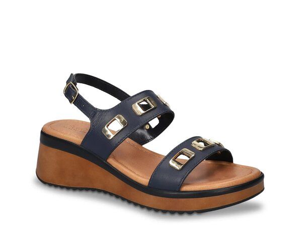 ベラヴィータ レディース シューズ サンダル Bella Vita Vic Wedge Sandal Navy Leather ネイビー