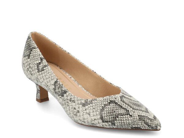 ジャーニー レディース シューズ パンプス Journee Pammie Pump GreyWhite Snake Print ホワイト