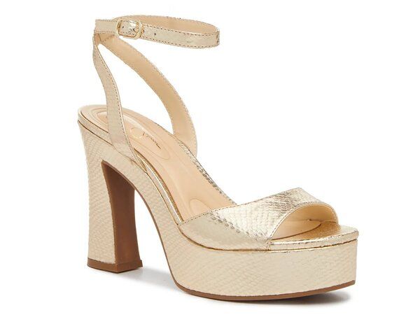 ジェシカシンプソン レディース シューズ サンダル プラットフォーム Jessica Simpson Jetteo Platform Sandal Gold Metallic Snake Print Synthetic ゴールド