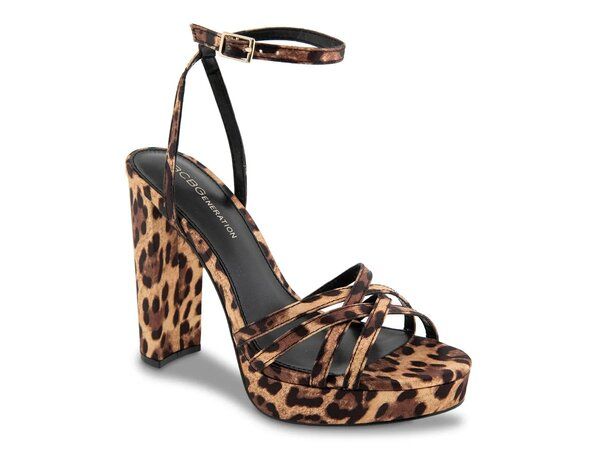 BCB ジェネレーション レディース シューズ サンダル プラットフォーム BCBGeneration Orisa Platform Sandal TanBlackBrown Leopard Print Fabric ブラック