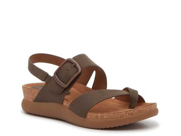 ユーロソフト レディース シューズ サンダル Eurosoft Hampton Wedge Sandal Dark Brown ブラウン