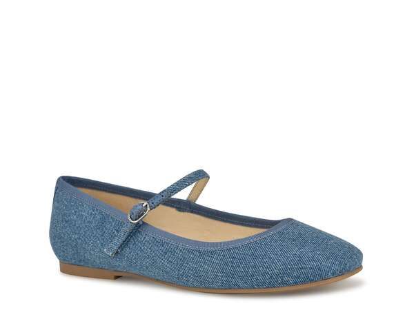 ナインウェスト レディース シューズ パンプス Nine West Ewind Mary Jane Flat Blue Denim デニム