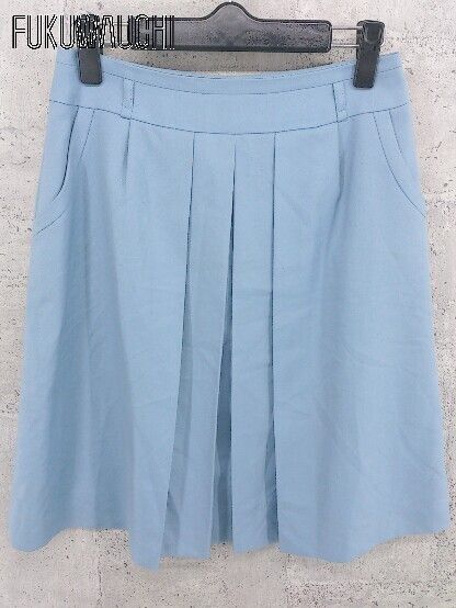◇ ROPE ロペ 膝丈 プリーツ スカート 38 ブルー * 1002798798519 【中古】 【1002798798519】