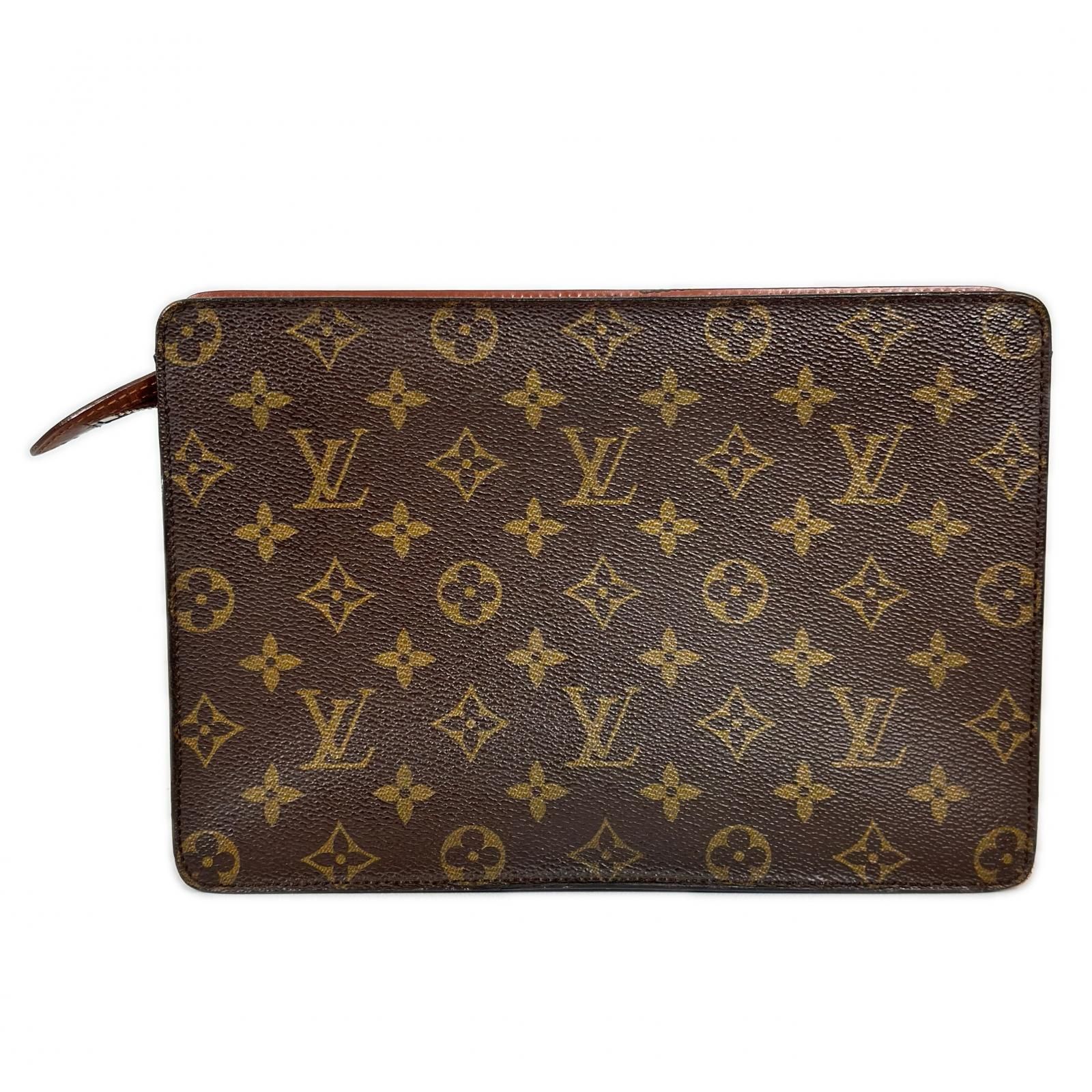 LOUIS VUITTON ルイ・ヴィトン ポシェット・オム セカンドバッグ ブラウン モノグラムキャンバス クラッチバッグ 鞄 メンズ