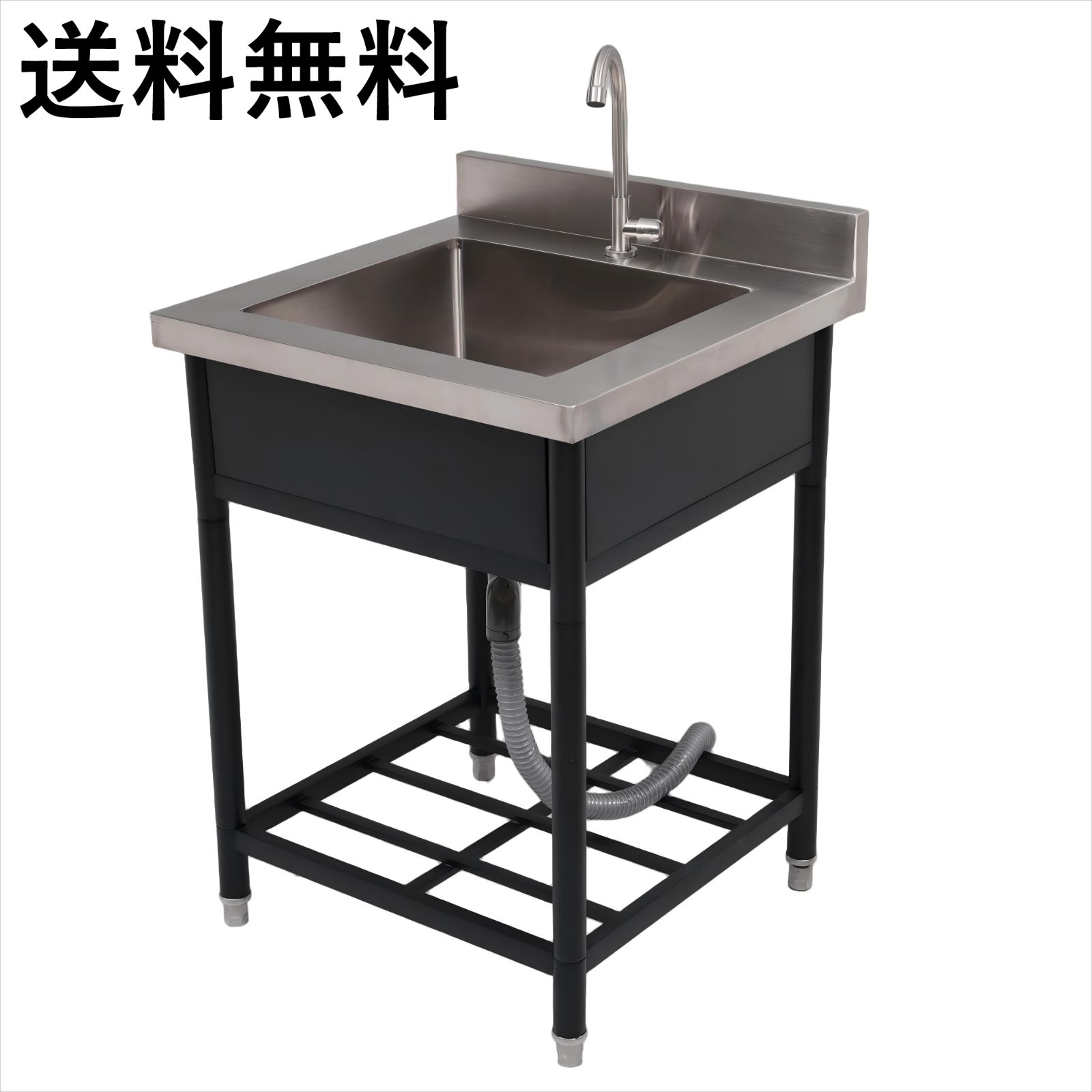 流し台 ステンレス 水栓付 蛇口付き シンク アウトドア 幅広 キッチン 屋外用 キャンプ バーベキュー ガーデンシンク 洗い場 <JETO>