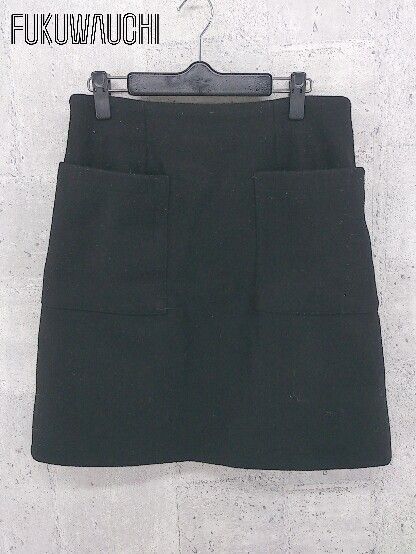◇ BABYLONE バビロン 膝丈 台形 スカート 38 ブラック * 1002798849471 【中古】 【1002798849471】