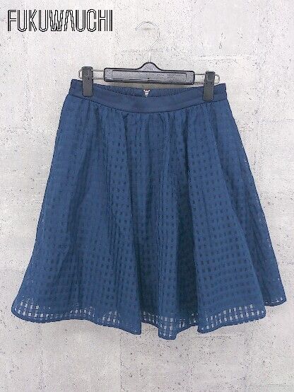 ◇ JILL by JILLSTUART ジル バイ ジルスチュアート チェック ミニ フレア スカート M ネイビー * 1002798827219 【中古】 【1002798827219】