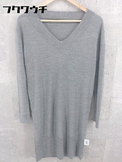 ◇ AVAN LILY アヴァンリリィ 0 長袖 膝丈 ニット ワンピース Fサイズ グレー レディース 【中古】 【1002798939387】
