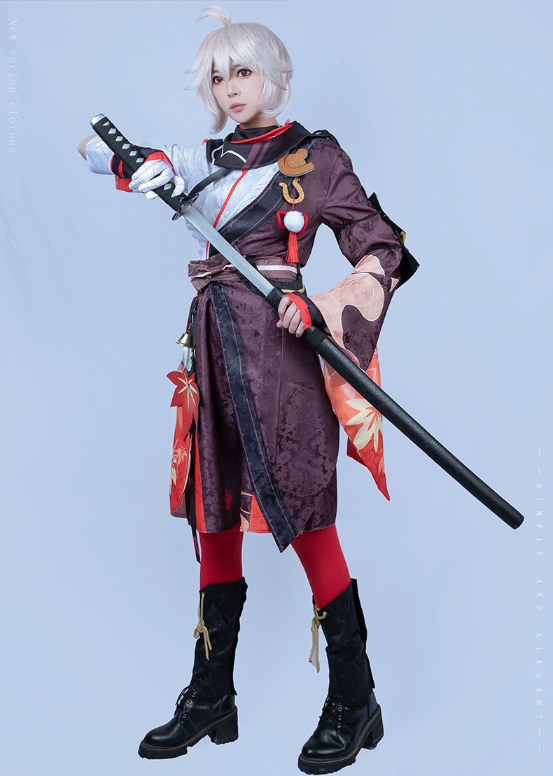 原神 稲妻 楓原万葉 コスプレ衣装セット cosplay服 コスチューム 二次元 制服 大人 子供