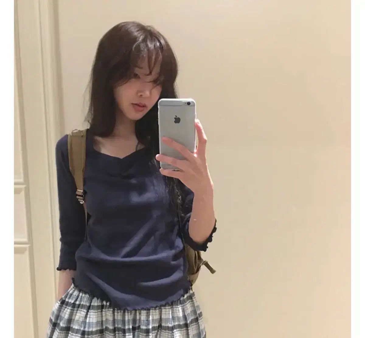 メイビーベイビー Riru Tシャツ 麻 ナイトネイビー