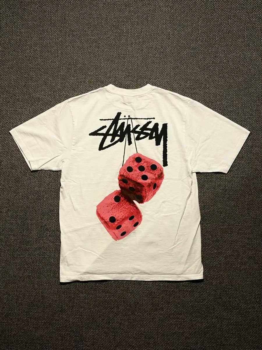 STUSSY ファジー DICE Tシャツ 白 M