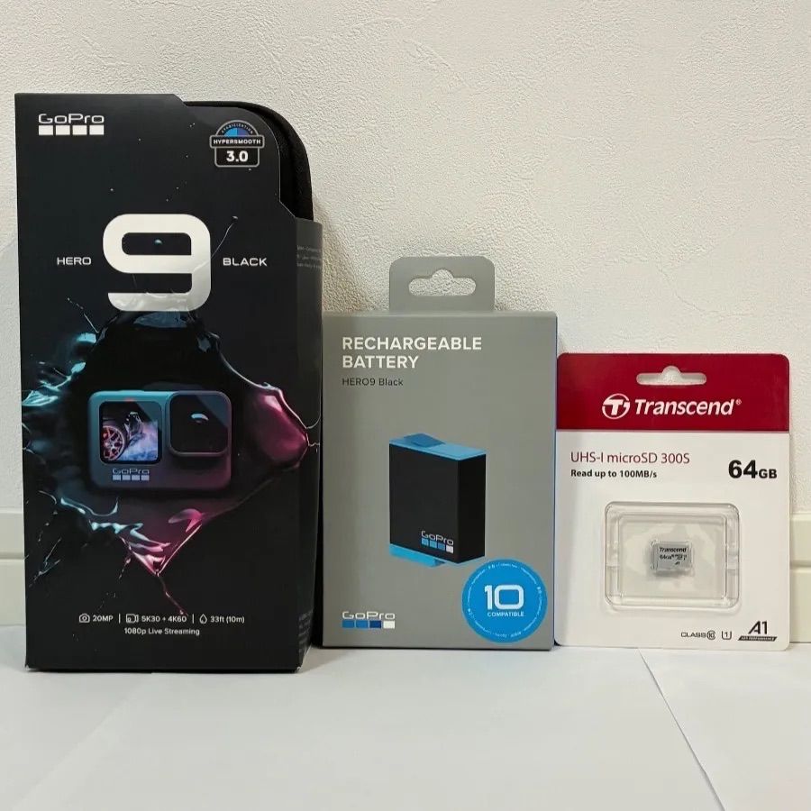 ◇まとめ売り♪新品未使用品◇GoPro HERO9 BLACK 純正リチャージャブルカメラバッテリー　microSDXCカード