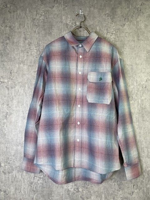 【中古】WHIMSY ｳｨﾑｼﾞｰ SHADOW PLAID SHIRT ｼｬﾄﾞｳ ﾌﾞﾗｯﾄﾞ ｼｬﾂ ｵﾝﾌﾞﾚ ﾁｪｯｸ 長袖 26SS ﾚｯﾄﾞ L 33967825