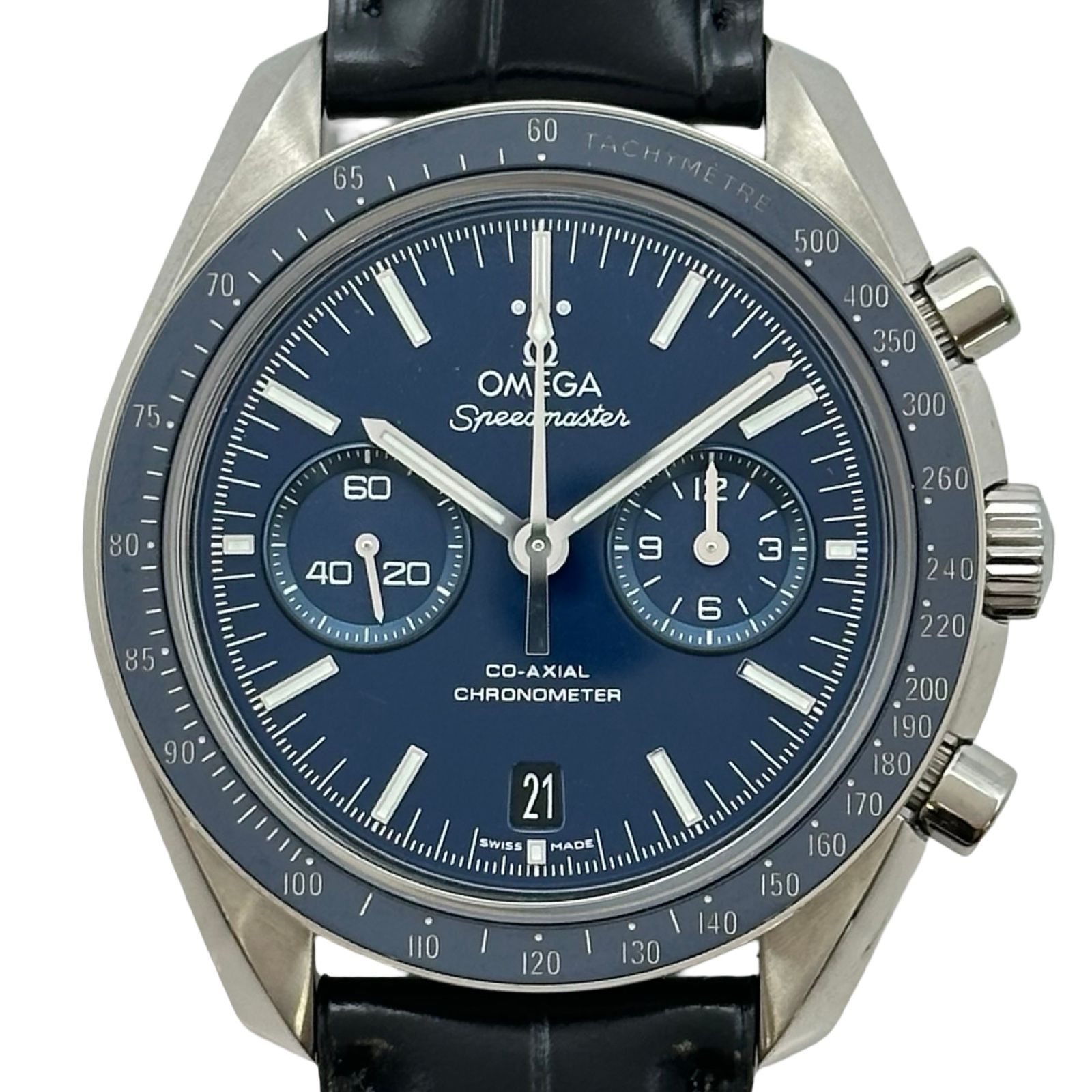 オメガ OMEGA スピードマスター ムーンウォッチ コーアクシャル クロノグラフ 311.93.44.51.03.001 ブルー ステンレススチール 自動巻き メンズ 腕時計