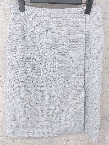 ◇ nano universe Aperi ナノユニバース 膝下丈 台形 スカート 38 ブルー ホワイト * 1002799461993 【中古】 【1002799461993】