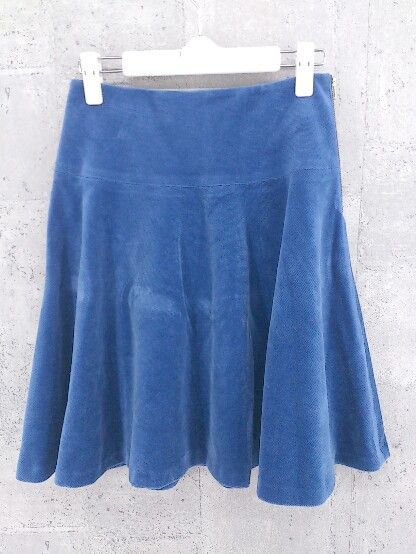 ◇ Viaggio Blu ビアッジョブルー 膝丈 フレア スカート 1 ブルー * 1002799617109 【中古】 【1002799617109】