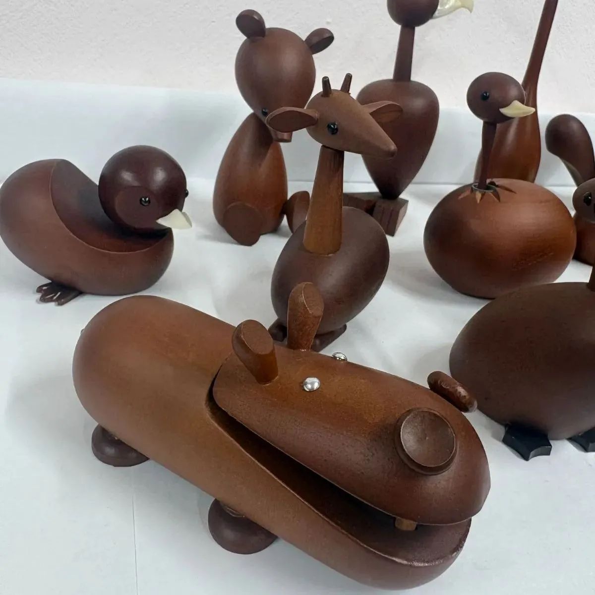 千趣会 ロイヤルペット ウッドアニマル 12体セット 木製動物 置物 昭和レトロ ヴィンテージ