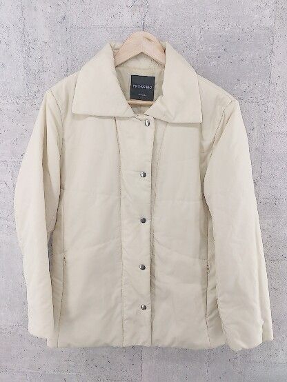 ◇ prossimo プロッシモ ベルト付き 長袖 中綿 ジャケット M-L アイボリー系 * 【1002799828352】