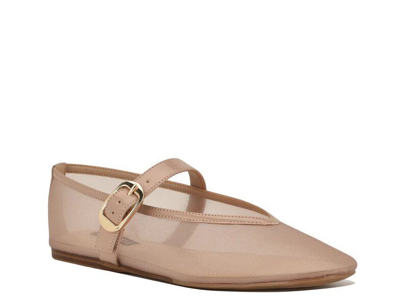 ナインウェスト レディース シューズ パンプス Nine West Vancee Mary Jane Flat Beige Mesh ベージュ