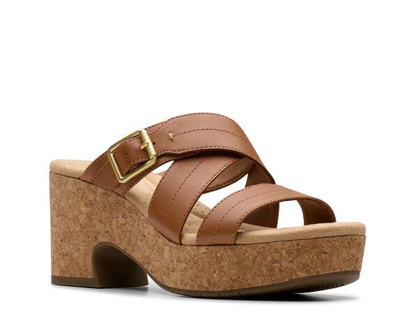 クラークス レディース シューズ サンダル プラットフォーム Clarks Nerisa Holly Platform Sandal Cognac
