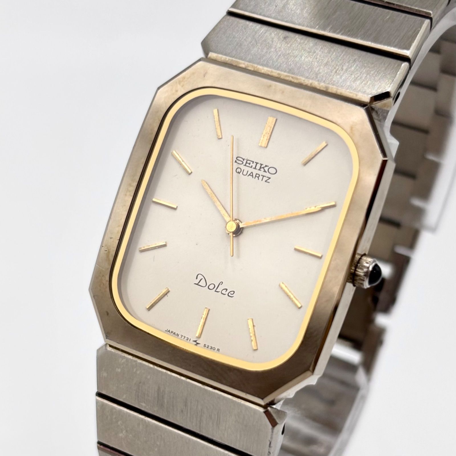 [Operating/Super Hard Case] SEIKO/Seiko DOLCE/Dolce Watch Quartz Tungsten Gold/Gold Cal.7731 Type 1 Antimagnetic Watch Made in 1986/5 Japan Vintage