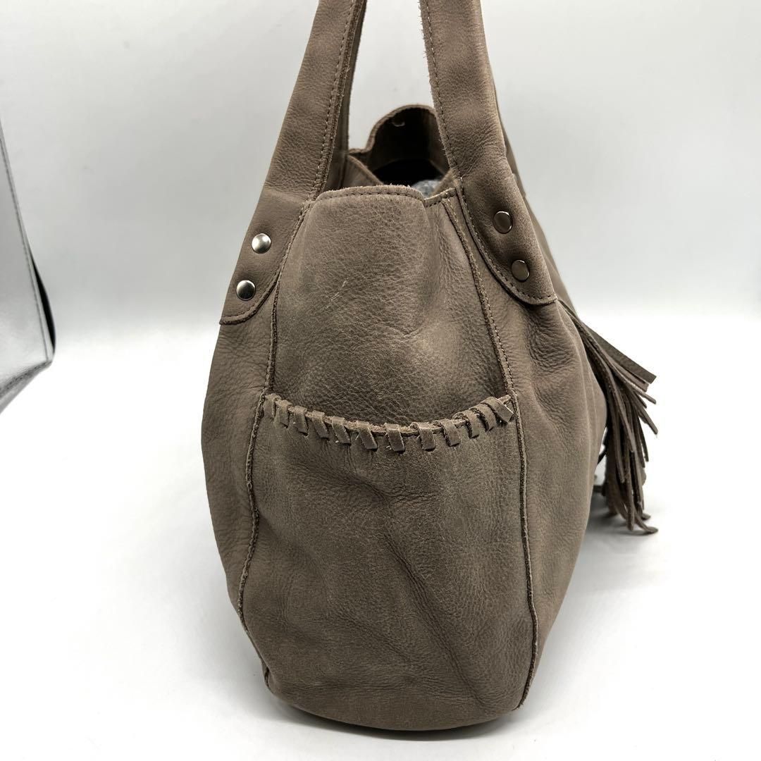 TRES chouette archive y2k grunge boho leather tote bag fringe