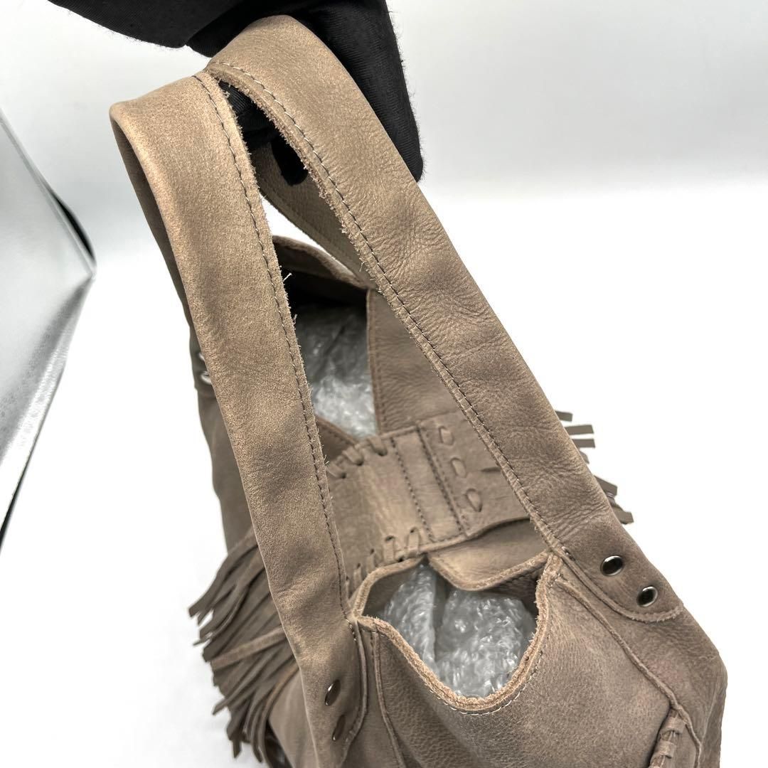 TRES chouette archive y2k grunge boho leather tote bag fringe