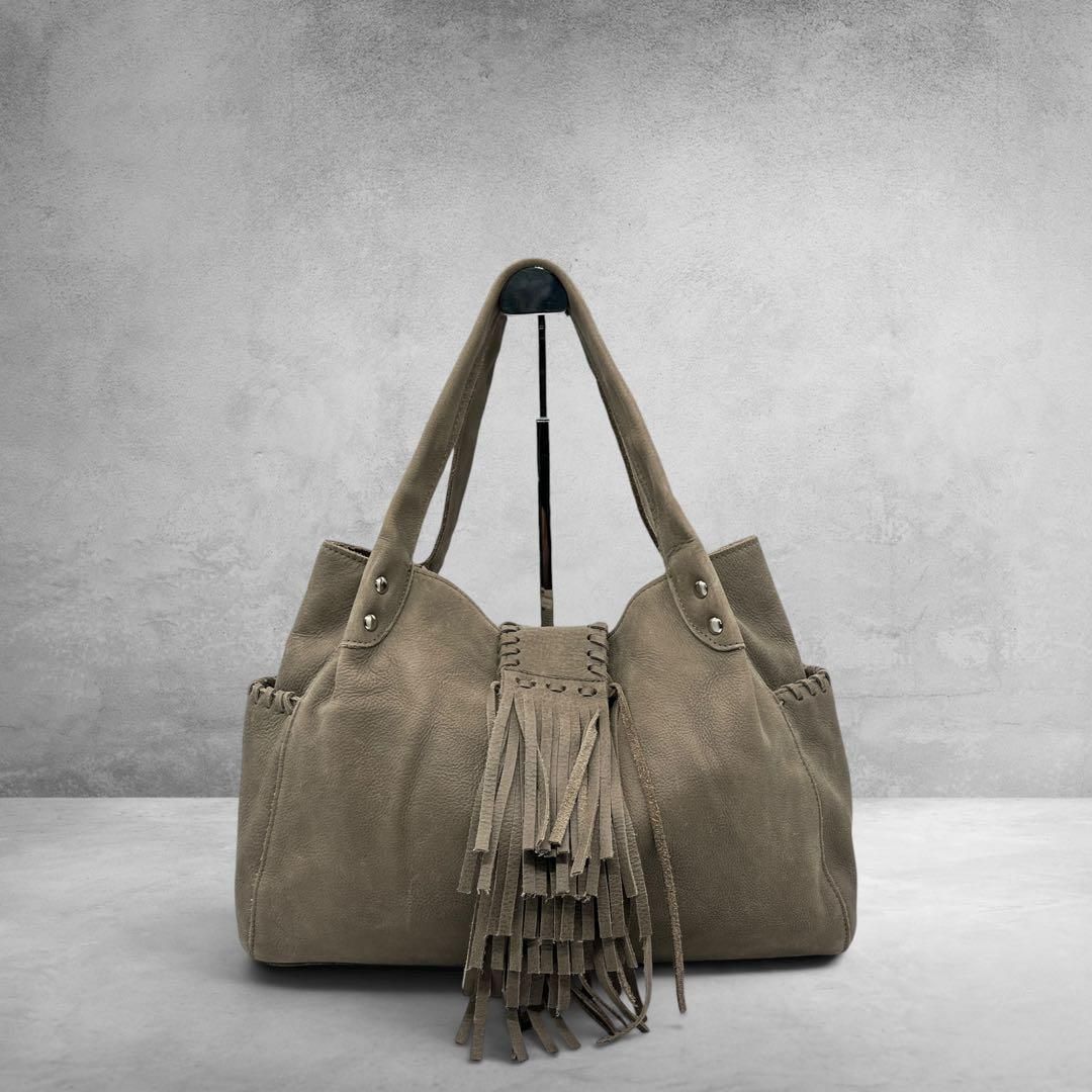 vintage TRES トレ　leather bag archive y2k TRES chouette archive y2k grunge boho leather tote bag fringe