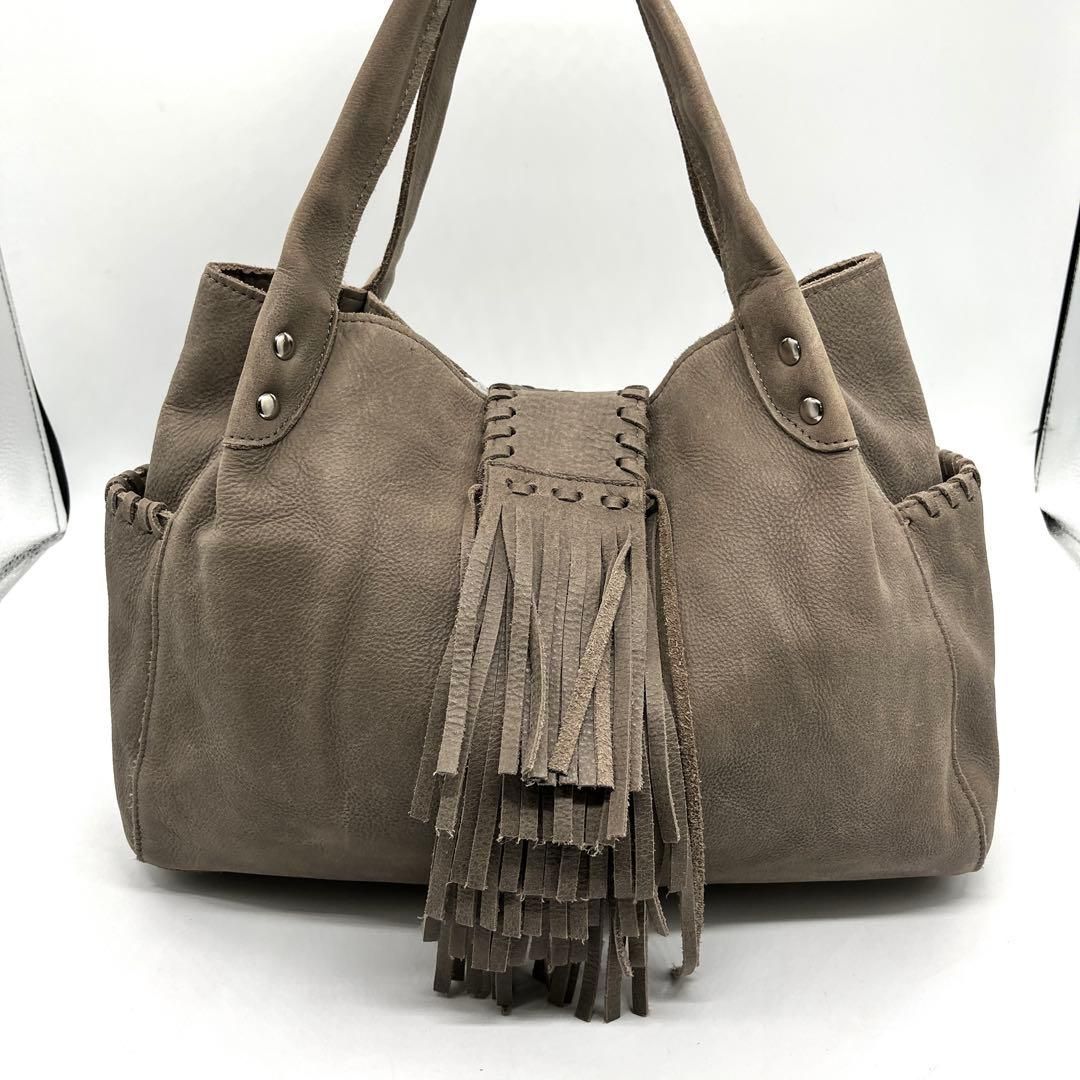 TRES chouette archive y2k grunge boho leather tote bag fringe