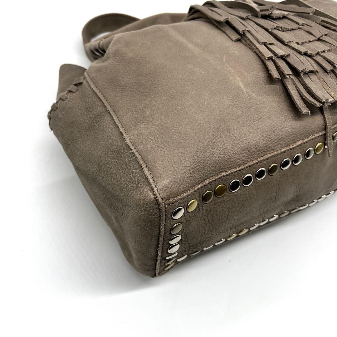 TRES chouette archive y2k grunge boho leather tote bag fringe