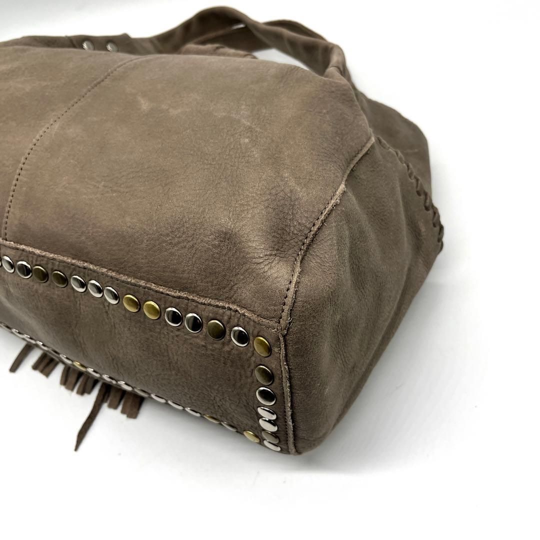 vintage TRES トレ　leather bag archive y2k TRES chouette archive y2k grunge boho leather tote bag fringe