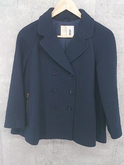 ◇ crolla クローラ ショート丈 長袖 Pコート 36 ネイビー * 1002799932905 【中古】 【1002799932905】