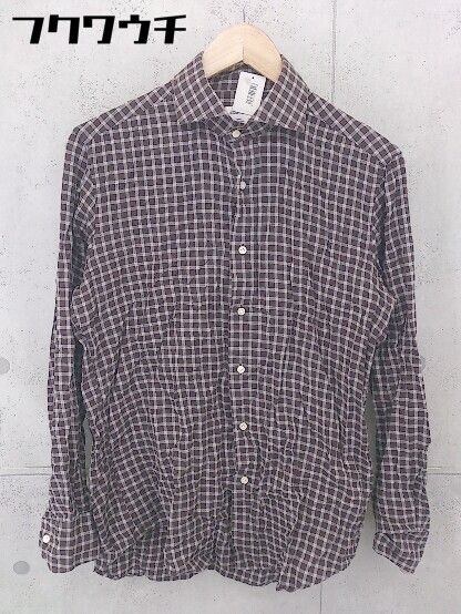 ◇ URBAN RESEARCH アーバンリサーチ チェック 長袖 シャツ サイズ40 ブラウン系 メンズ 【中古】 【1103030003023】