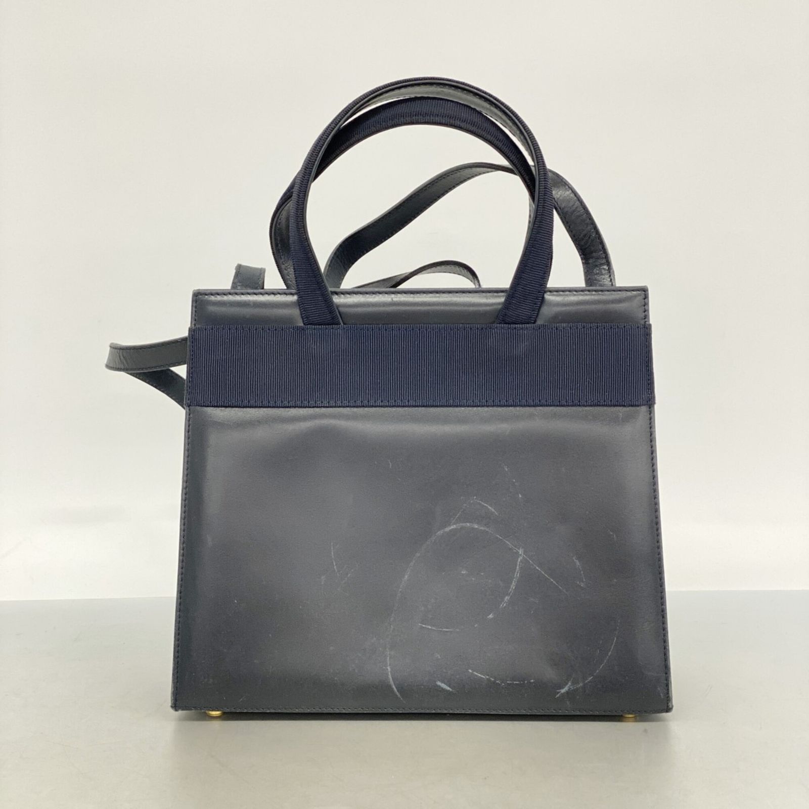 Salvatore Ferragamo ハンドバッグ フェラガモ ネイビー 