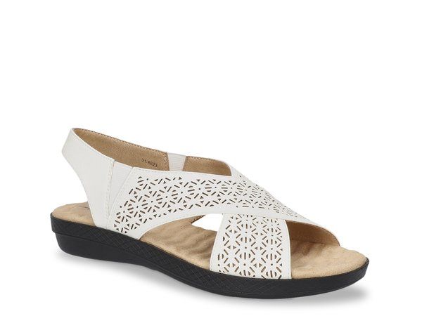 イージーストリート レディース シューズ サンダル Easy Street Claudia Wedge Sandal White ホワイト