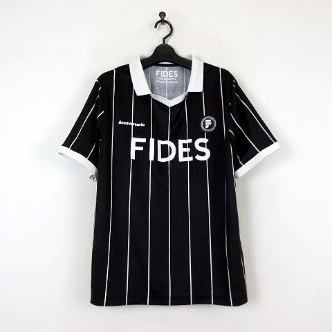 FIDES フィデス 24SS 希少 7th ANNIVERSARY UNIFORM サッカー シャツ トップス 半袖 7周年 記念 限定 ユニフォーム L 黒 ブラック 白 ホワイト レア