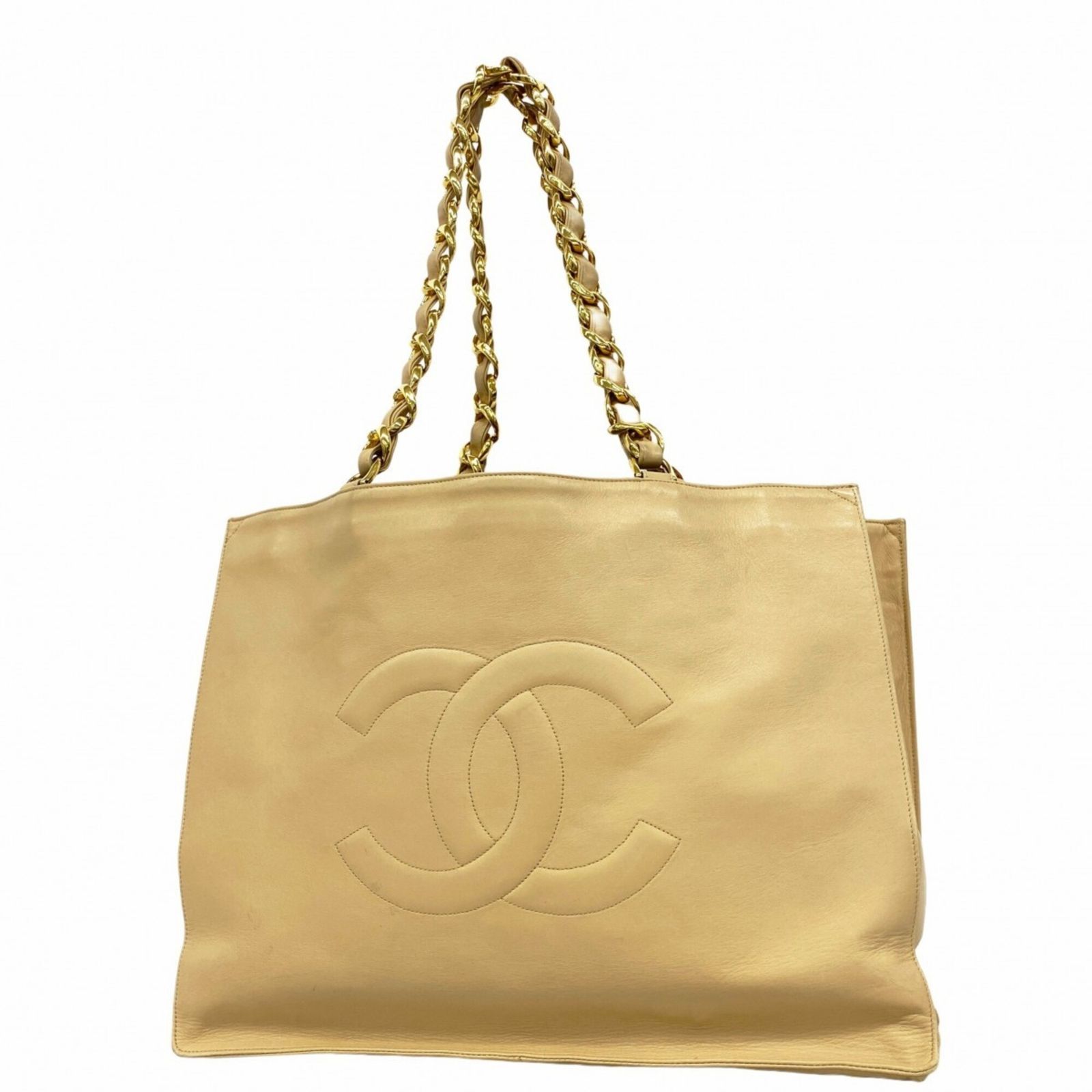 シャネル(Chanel) シャネル トートバッグ・チェーントート ラムスキン ベージュ レディース
