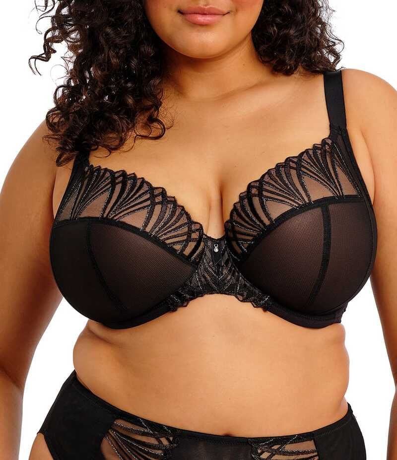 エロミ レディース アンダーウェア ブラジャー Elomi Reja Plunge Cut Sewn Convertible Bra Black ブラック