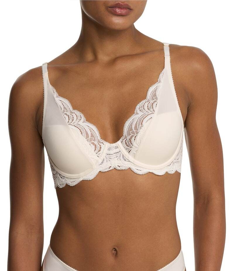 ナトリ レディース アンダーウェア ブラジャー Tシャツ レース Natori Persuasion Lace Convertible Plunge TShirt Bra Ivory アイボリー